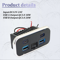Siège de bus de voiture à charge rapide étanche 12V 24V Prise de chargeur de port USB avec interrupteur Double Usb a et Double Usb C