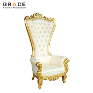 factory price hot sale luxury high back wedding stage chair with decorations