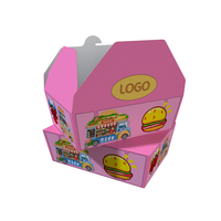 Caja de Aperitivos Personalizada, Envase de Comida Rápida, Cajas de Papel Kraft para Llevar, para Aperitivos, Hamburguesas y Sándwiches