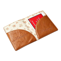Custodia Protettiva in Pelle PU con Logo Personalizzato in Rilievo per Carte Mahjong Standard, Accessori per Mahjong