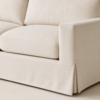 Canapé 2 places en tissu, moderne et minimaliste, rembourré en lin, pieds en bois massif, meubles de salon confortables pour la maison