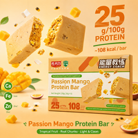 Barre protéinée en vrac, emballage personnalisé, barre protéinée à la mangue, petit-déjeuner, vente en gros, fournisseur d'aliments sains, emballage direct en boîte