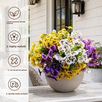 Bunga Artificial PE Bestseller Lintas Negara Buket Pansy Tiga Warna Dekorasi Rumah Balkon Hotel Dalam & Luar Ruangan Dapat Disesuaikan