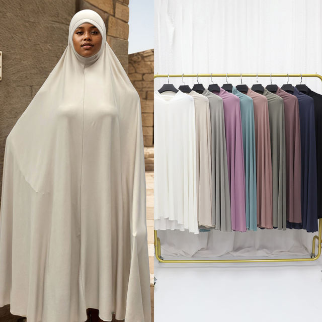 Khimar Solid Color Wholesale Fashion Dubai Suitable Oversized Jilbab Essentials Hoodie Elastic Muslim Women Prayer Dress