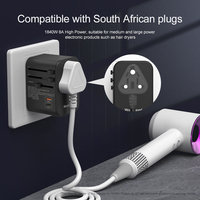 Adaptor Perjalanan Wontravel Dual Type-C USB 45W PD Adaptor Daya Dinding Multi Plug Adaptor Perjalanan Universal
