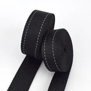 Deepeel RD034 20/25/38mm Bags Strap Garments Sewing Accessories Luggage Belt Dog Collars Reflective Black Nylon Webbing