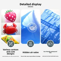 Bouées de bras gonflables en PVC pour enfants, motifs fruits et animaux, flottabilité renforcée, design 3D dessin animé, épaisseur 0,18 mm pour la natation et la baignade