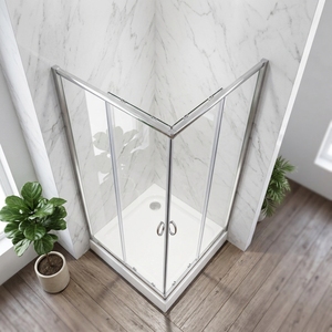 Cabines <span class=keywords><strong>de</strong></span> <span class=keywords><strong>douche</strong></span> d'angle en promotion avec porte coulissante en verre trempé <span class=keywords><strong>de</strong></span> 6 mm pour usage hôtelier - Product Image 2