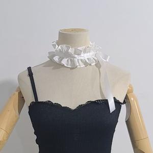 تصميم خادمة اليد عبر الحدود اكسسوارات كوس أسود أبيض الرجعية سلسلة المختنق النسيج حزام الرقبة كاذبة الترقوة سلسلة القوطي نمط - Product Image 2