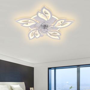 พัดลมติดเพดานอัจฉริยะสไตล์ทันสมัยไฟ LED ฟลัชเมาท์ไฟตกแต่งควบคุมระยะไกลสำหรับห้องนั่งเล่น AC DC - Product Image 3