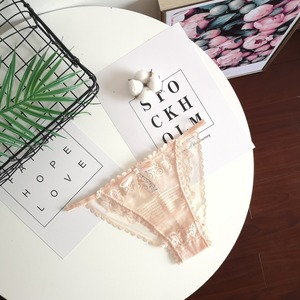 Wholesale <b>Women</b> Polka Dot Mesh Floral <b>Lace</b> Thong Bow Front Hollow Out Sheer Low Rise Ladies G-string <b>Underwear</b> OEM ODM - Product Image 4