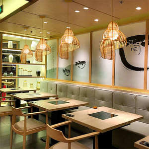 Modern Creative Rattan Art <b>Chandelier</b> Led Bamboo Weaving Pendant <b>Light</b> for Restaurant - Product Image 4