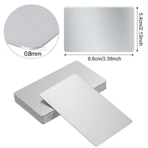Tarjeta de presentación de acero inoxidable de 86x54x0,8 mm, placa de identificación de metal cepillado de doble cara para suministros de oficina - Product Image 5
