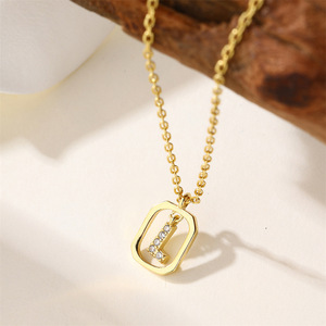 <span class=keywords><strong>Prix</strong></span> promotionnel : Collier pendentif lettre en argent S925 et diamant pour couple, style européen et américain, best-seller transfrontalier, avec chaîne croisée - Product Image 2