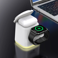 Witte 3-in-1 telefoonmagneet multifunctionele wekker draadloze oplader voor iPhone draadloze oplader