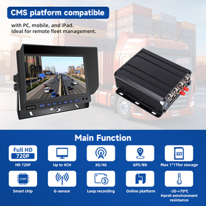 Enregistreur <span class=keywords><strong>vidéo</strong></span> GPS avec écran IPS, vision nocturne et enregistrement en boucle pour camions, voitures, bus - Product Image 3