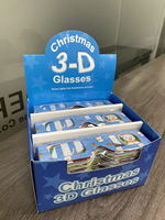 Arbre de Noël 3D Lunettes hologrammes Verres en papier à effet optique emballés en vrac épais Accessoire pour le festival du Nouvel An à usage domestique