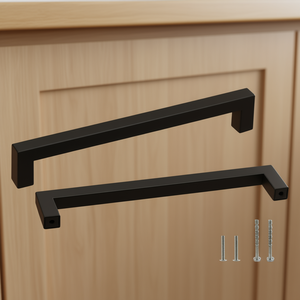 Modern Matte <b>Black</b> Stainless Steel Cabinet Handles 5.03in Square Kitchen Furniture Hardware - Product Image 2