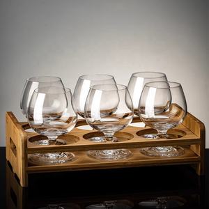 Ensembles de <span class=keywords><strong>verres</strong></span> à vin rouge à pieds courts de luxe <span class=keywords><strong>verres</strong></span> à vin de Bourgogne à cognac à tige épaissie avec porte-gobelet en métal - Product Image 3
