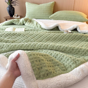 <span class=keywords><strong>Manta</strong></span> moderna de terciopelo con aire acondicionado, cubierta de cordero de leche gruesa, siesta universal para las cuatro estaciones, para sofá, oficina o cama - Product Image 3