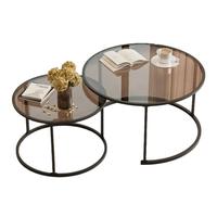 Table basse en métal blanc crème style INS pour petit appartement, maison, balcon, avec verre Changhong créatif