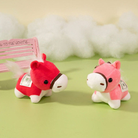 Portachiavi Peluche Cavallo Portafortuna con Stampa Dollaro, Giocattolo Motivazionale Creativo, Ornamento Divertente per Attirare la Ricchezza, OEM