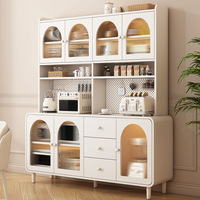 Style moderne de haute qualité économisant de l'espace avec des armoires en verre et des tiroirs armoires en panneaux de particules cuisine pour projet d'appartement