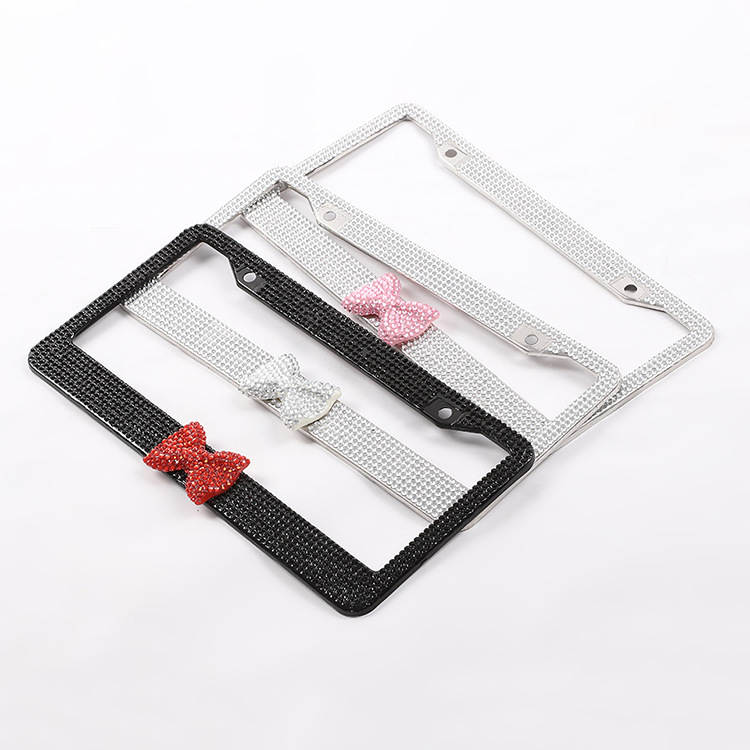 Новое поступление, металлический держатель для номерного знака из нержавеющей стали со стразами и кристаллами CA4, рамка для номерного знака США