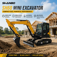 Nouvelle mini-excavatrice de 6 tonnes, petite excavatrice compacte, pelle hydraulique sur chenilles de 0,2 m3 à vendre pour la construction et l'agriculture