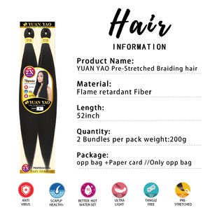 Prezzo all'ingrosso più basso 2X extension per capelli Pre-stirati treccia scatola naturale <span class=keywords><strong>2</strong></span> bunldles acqua calda Set possibile - Product Image 2