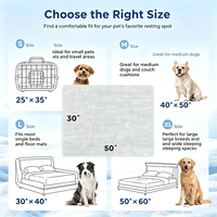 Tapis rafraîchissant pour chien, coussin rafraîchissant pour animaux de compagnie, pour l'été, lavable, absorbant, antidérapant, réutilisable, couverture rafraîchissante pour chiens, intérieur et extérieur