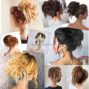 Extension de cheveux bouclés, peigne à cheveux facilement extensible, Extension queue de cheval à Clip, chouchou, plateau à <span class=keywords><strong>Chignon</strong></span>, queue de cheval, postiche - Product Image 2