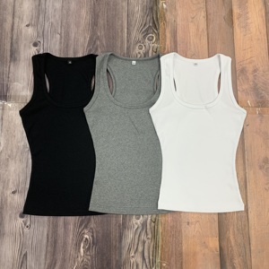 <span class=keywords><strong>Chaleco</strong></span> Deportivo Casual Personalizado al por Mayor, <span class=keywords><strong>Chaleco</strong></span> Básico sin Mangas con Nervaduras para Yoga, Fitness y Ropa Urbana, Camiseta sin Mangas para <span class=keywords><strong>Mujer</strong></span> - Product Image 4