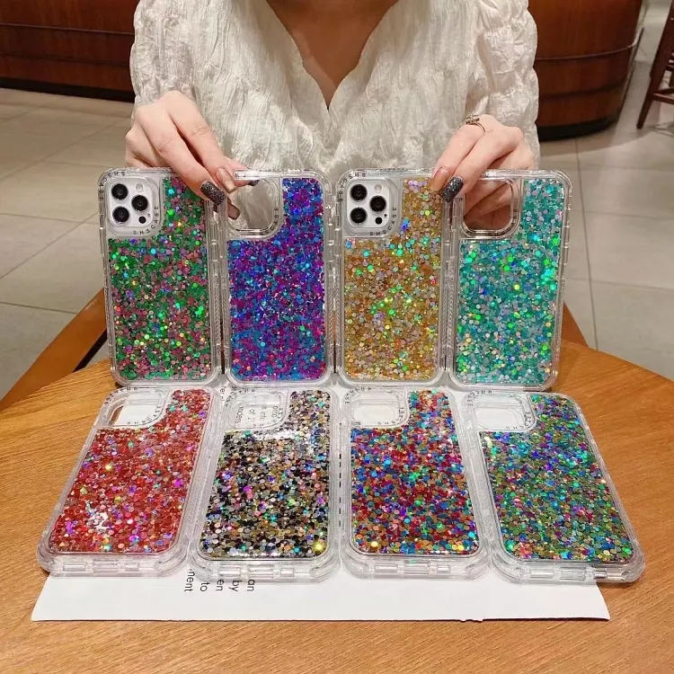 Dream Three-In-One Colorful Beads Glue Funda para teléfono celular para iPhone Samsung Xiaomi