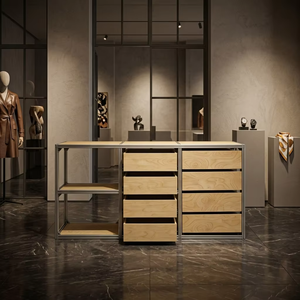 Présentoir de mode <span class=keywords><strong>pour</strong></span> showroom de vêtements, armoire de rangement design, vitrine professionnelle en profilé aluminium <span class=keywords><strong>pour</strong></span> <span class=keywords><strong>studio</strong></span> d'art - Product Image 2