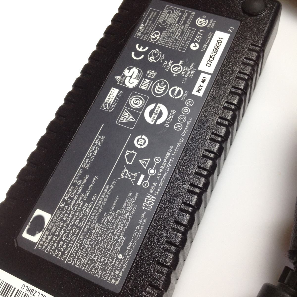 Genuine 135W AC Adapter Charger for HP Compaq Laptop HSTNN-DA01, DC7800,  DC7900 - Reliable Power Supply Solution