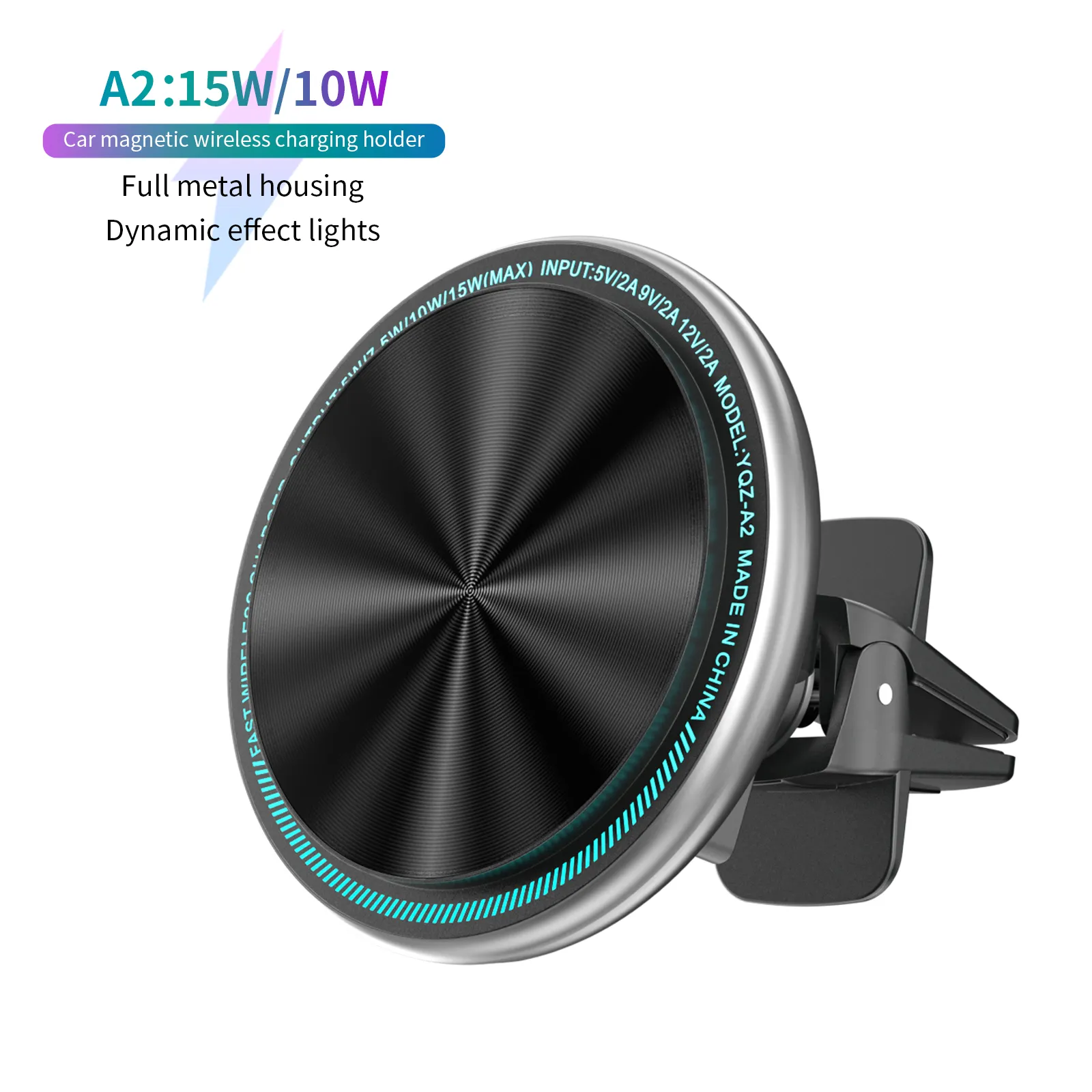 Magnetic car wireless charger mobile phone holder 15W A2 the newest wireless car phone mount