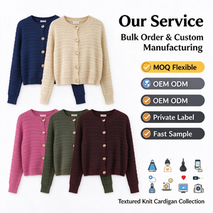 VELAN Nuova Collezione Primavera-Estate, <span class=keywords><strong>Cardigan</strong></span> da Donna in Maglia Leggera con Bottoni, Maniche Lunghe e Volant - Product Image 5