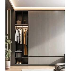 ตู้เสื้อผ้าไม้ตู้ประตูกระจกตู้ไม้อัดปรับแต่งได้ทันสมัยเฟอร์นิเจอร์โรงแรม - Product Image 4