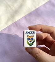 Jeu de Mahjong Américain de Luxe Moderne de Haute Qualité à 4 Couches, Tuiles de Mahjong Américain Sculptées en Acrylique Motif Citron Animalier Violet et Jaune