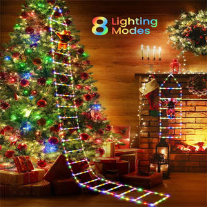 <span class=keywords><strong>Luces</strong></span> <span class=keywords><strong>de</strong></span> Navidad con Papá Noel Subiendo Escaleras, Decoración Navideña para el Hogar, Ventanas, Escaleras, Adornos Navideños 2025 - Product Image 5