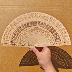 Abanico de Mano Plegable de Madera de Gramíneas de 20 cm con Logotipo Personalizado para Bodas, Promociones y Fiestas, Regalo de Boda Fragante para Decoración - Product Image 5