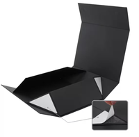 Paquete de lujo personalizado, caja de regalo de perfume forrada negra magnética, embalaje con embalaje interior satinado