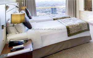 Cabecera tapizada con marco de madera MDF económico, cama doble de hotel con juego de ropa de cama para muebles de dormitorio de hotel de 3 estrellas - Product Image 5