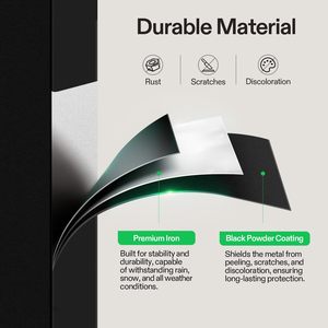 درابزين خارجي للشرفة والدرج قابل للتعديل بثلاث درجات، مقاس 40×36 بوصة، تصميم عصري مقاوم للماء والصدأ - Product Image 3