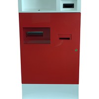 Kiosque de paiement en libre-service, terminal sur pied avec changeur de monnaie, accepteur de billets, lecteur de cartes, imprimante de reçus, scanner QR