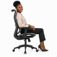 Chaise de bureau exécutive ergonomique 2208 à dossier haut, réglable, design classique, pour l'école
