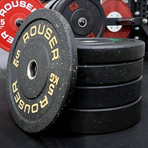 Rouser Fitness Series Colorful Recycled Crumb Rubber <strong>Bumper</strong> Barbell Weight <strong>Plates</strong> In 5kg 10kg 15kg 20kg 25kg Sizes