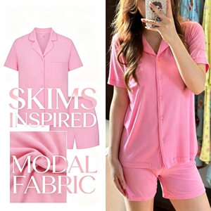 Ensembles de pyjamas pour femmes personnalisés en modal doux et respirant, vêtements de détente décontractés pour la maison et les voyages, directement de l'usine - Product Image 1