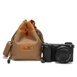 In Stock Utility Fashionable Drawstring Crossbody Snapshot Camera Bag for Small Digital Mirrorless Camera